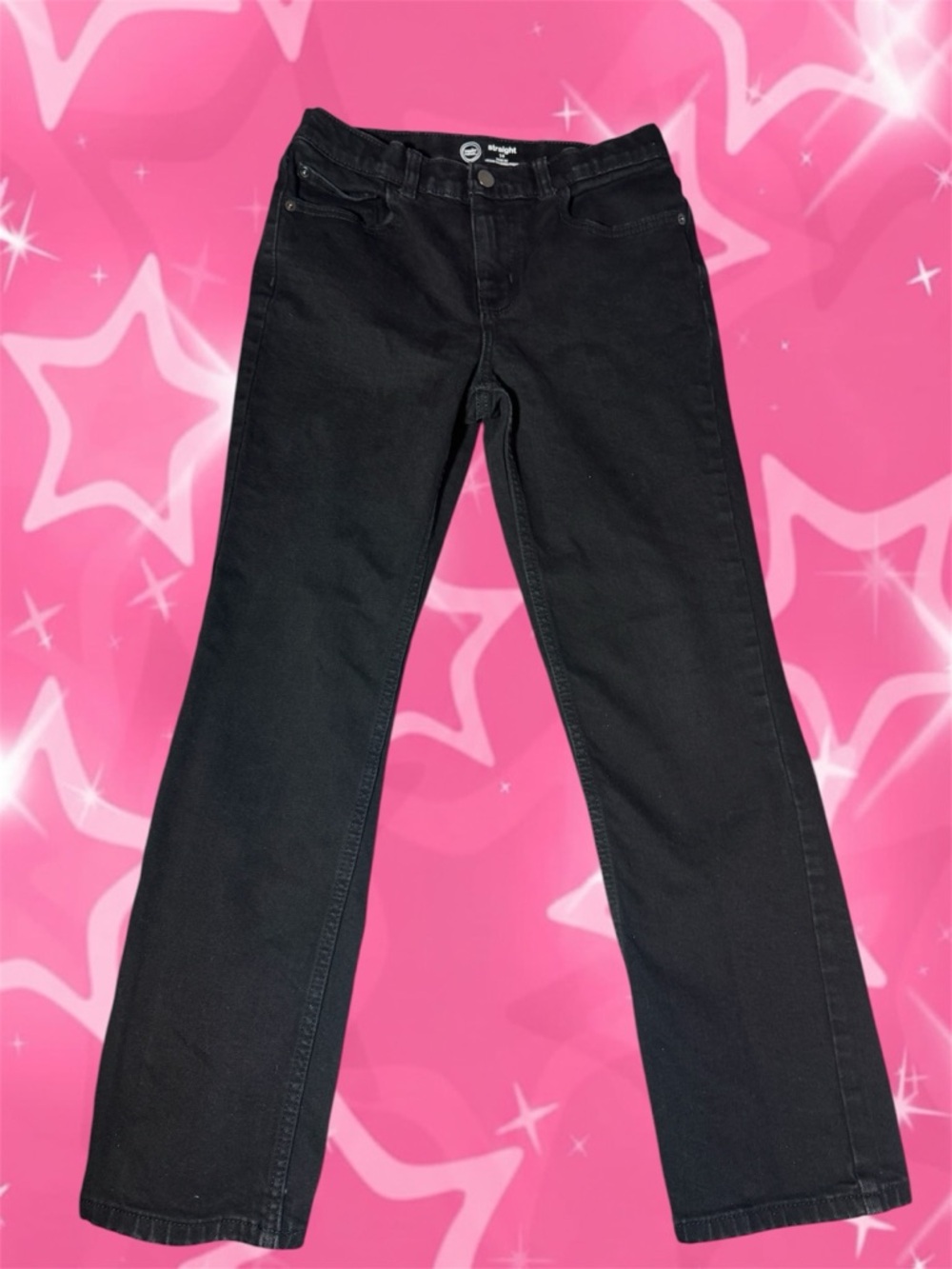 Wonder Nation Boys Size 14 Straight Leg Jeans Black Denim